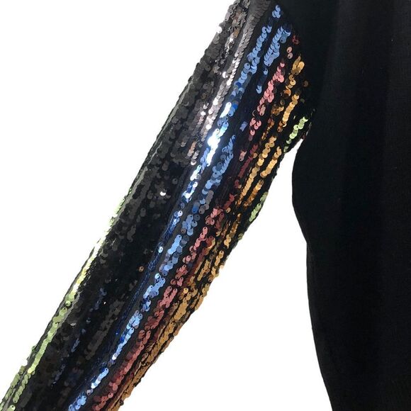 Rachael Sequin Sleeve Sweater Sz L - Picture 3 of 6